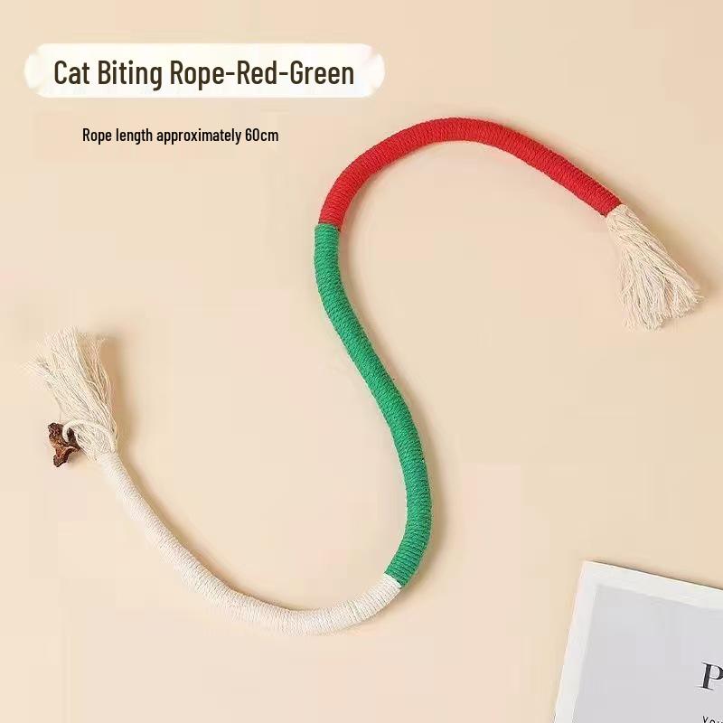 Catnip Chew Rope & Teasing Stick: Self-Entertainment & Teeth Grinding Toy for Cats