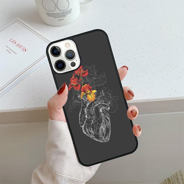 Flower Heart Phone Case For iPhone 17 Air 14 15 16 13 12 Cover For Apple iPhone 17 Air 14 15 16 Pro Max 6S Plus Coque