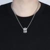 European and American Retro Six Character Auspicious Cloud Cylindrical Pendant, Trendy Titanium Steel Men's Necklace