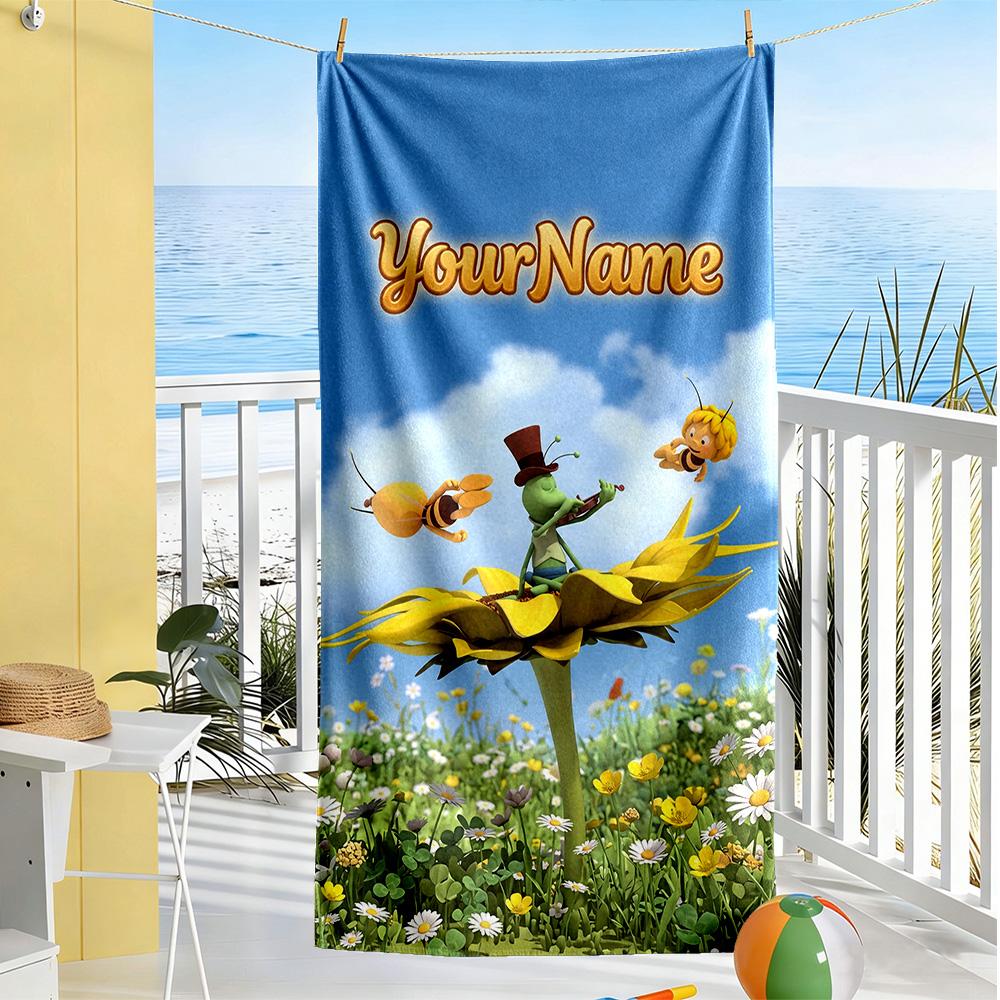 Biene Maja Personalized Name Beach Towel Soft Durable Quick-Dry