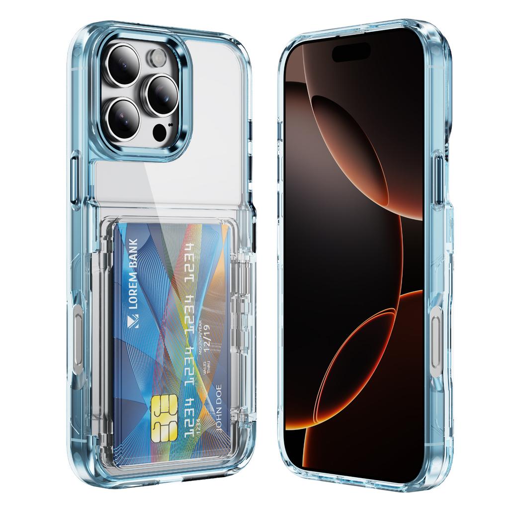 Transparente Hülle Color Blocking für iPhone Hülle Ins Style Leichter Luxus Anti-Sturz Kartenfach Handyhülle für Apple