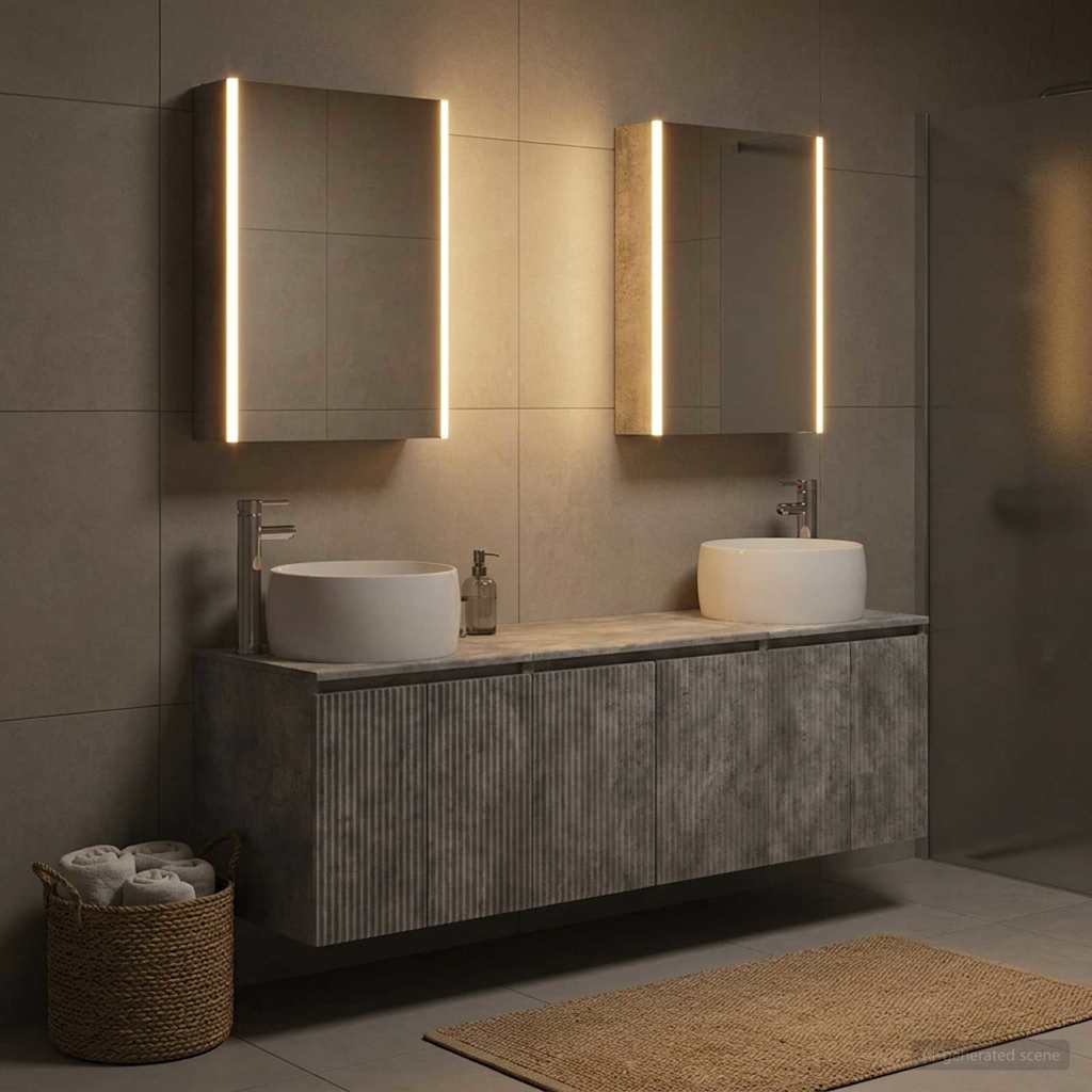 Bathroom Cabinet Set 5 Pcs Concrete Grey Particleboard