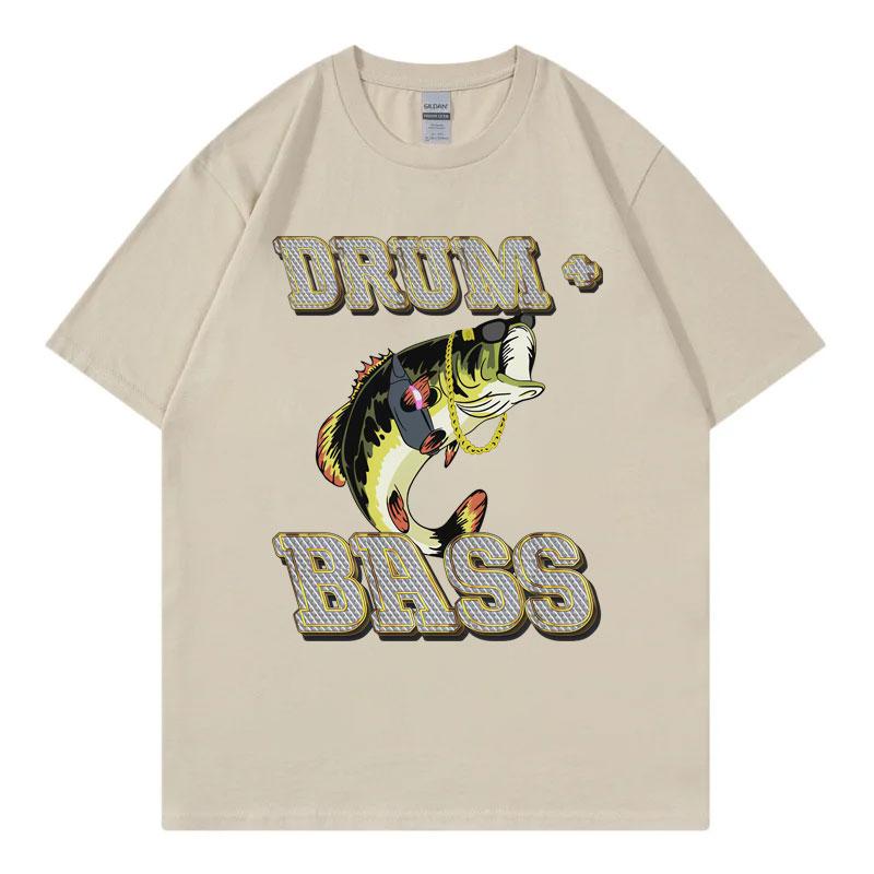 

Drum and Bass Funny Fish Meme Graphic T Shirts Unisex Women Fashion Retro Short Sleeve Tshirt Summer Casual 100 Cotton Tshirts 4XL