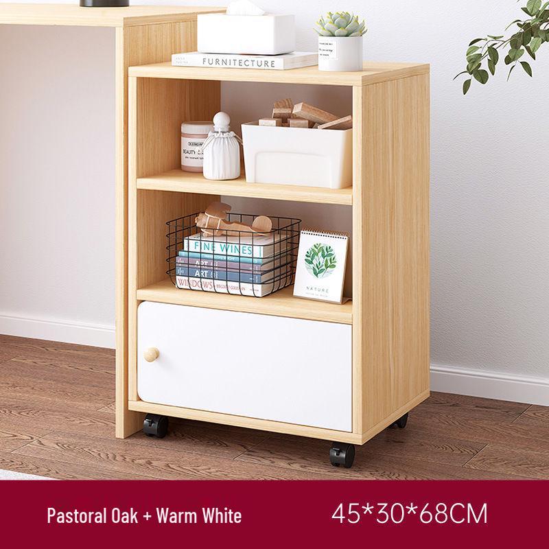 Wooden Office Filing Cabinet with Lock and Under-Desk Storage