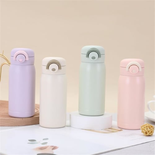 Dtnw Thermos Water Bottle, Mug, Insulated, Hot & Cold, 200ml & 350ml Capacity, Direct Drinking, Stainless Steel, Mini Bottle, Lightweight, One-Push Op