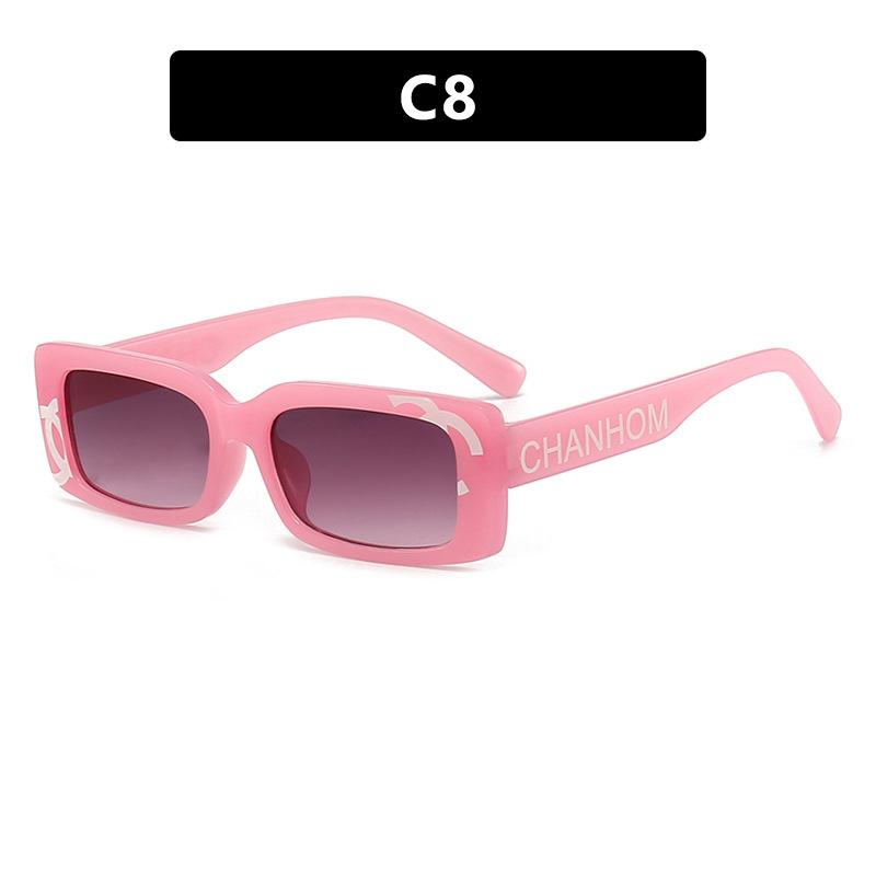 Printed letters small frame square sunglasses new retro sunglasses ladies Korean trend sunglasses fashion wear street shooting