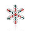 Retro Christmas Snowflower Shape Diamante Alloy Brooch Collar Pin