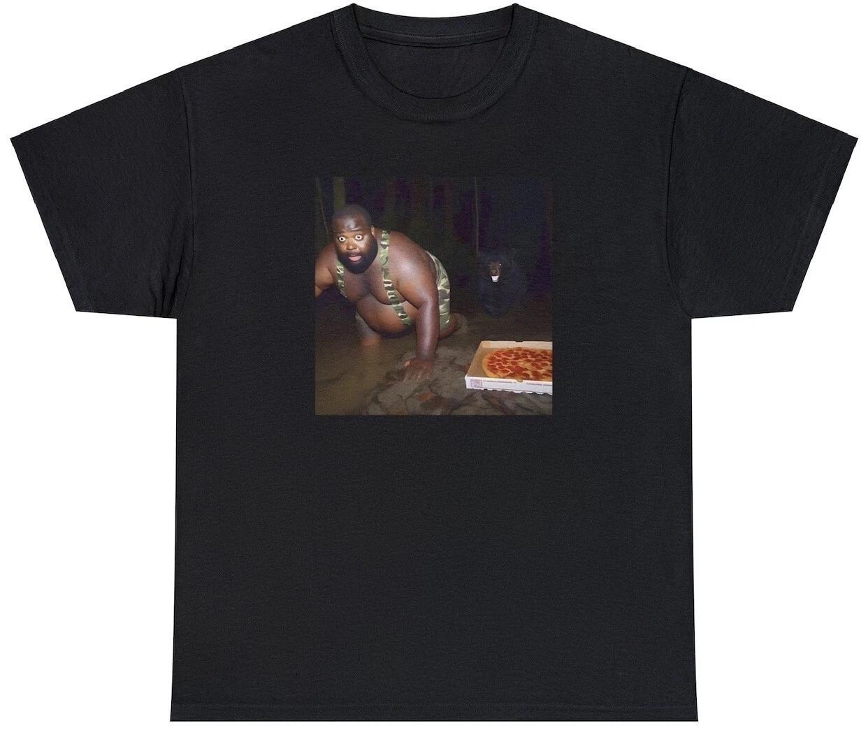 

Gumbo Slice Getting Chased By Hungry Bear T Shirt Funny Viral Meme Gag Gift Tee 4XL