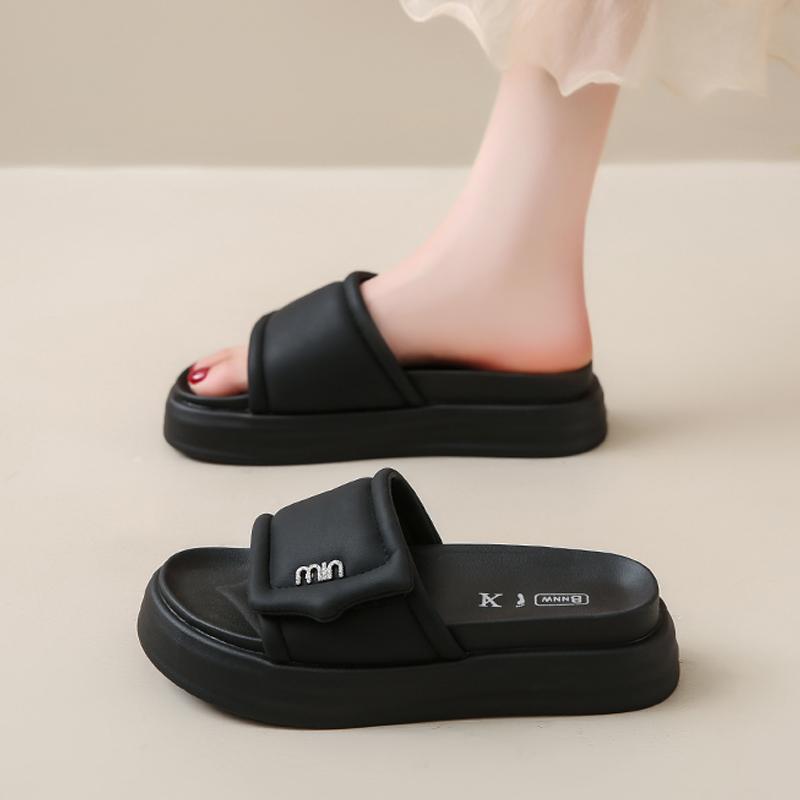 

CRLAYDK Шлепанцы женские на липучке, слипоны на платформе, с открытым носком, тапочки для повседневной летней нарядной носки в помещении и на улице 40