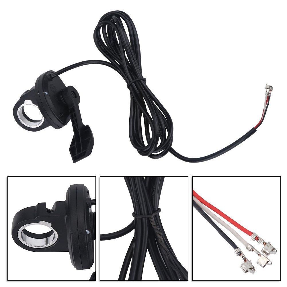 Scooter Electric Bike Throttle Twist Thumb Throttle Speed Control Speed Control Left/Right Handle Easy Installation Black (Right)