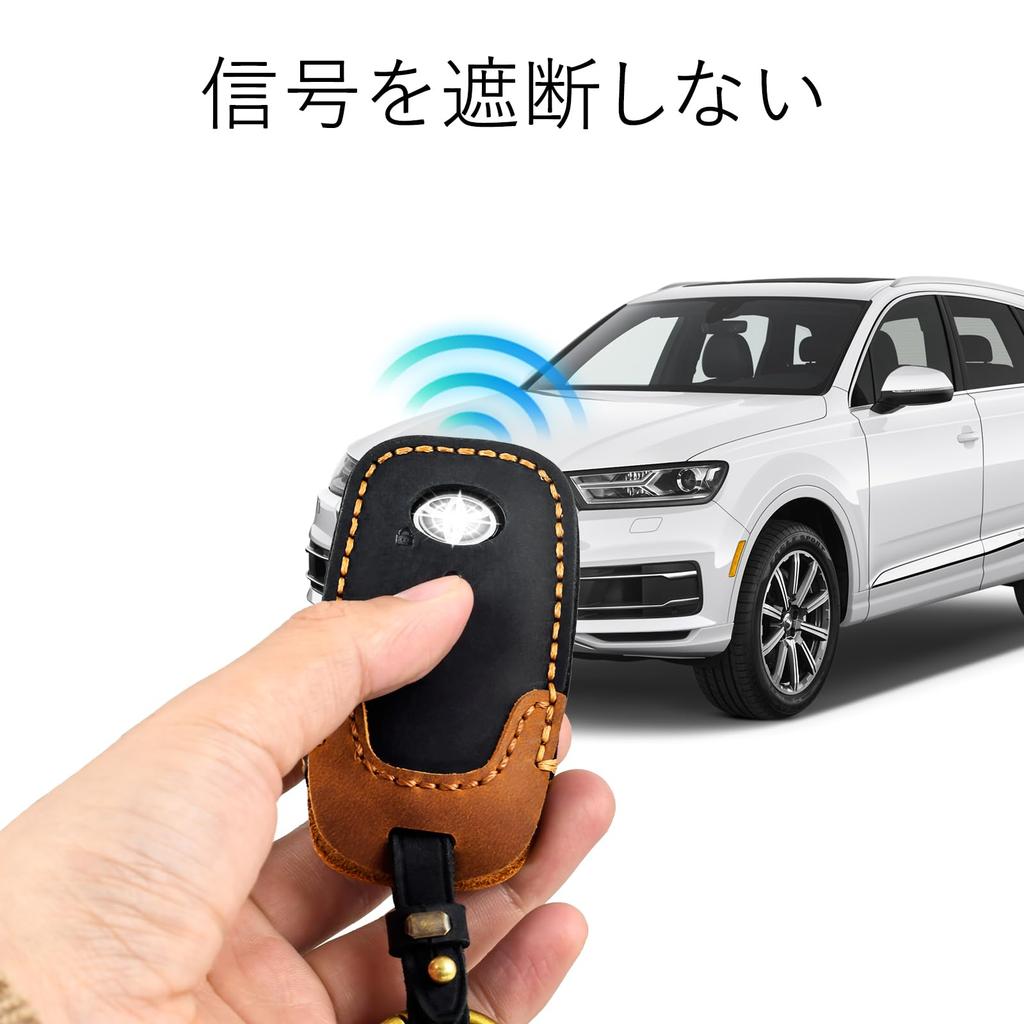 OFFCURVE Smart Key Case for Daihatsu Toyota Cars, Genuine Leather, Compatible with 2 Buttons,