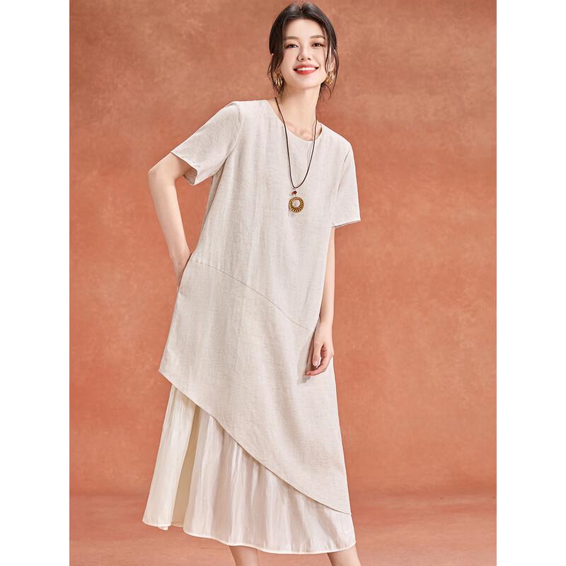 Tencel Linen Blend A-Line Midi Dress