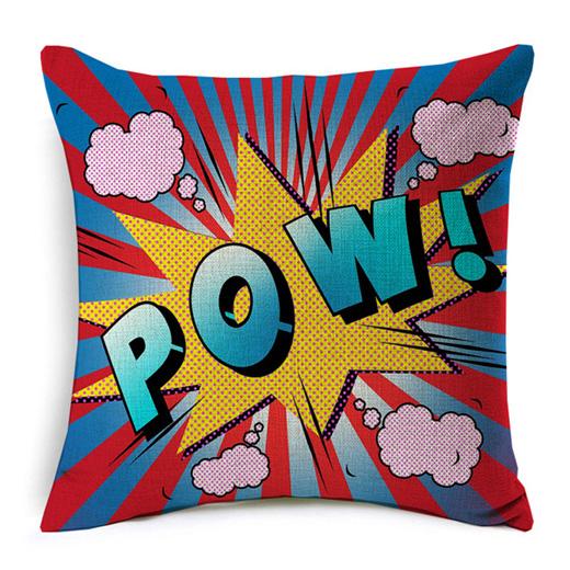 Cotton Linen Throw Pillow Cover American Pop Art Cushion Cover Pow Bang Wow Love Pineapple Modern Decorative Sofa Cushion Covers