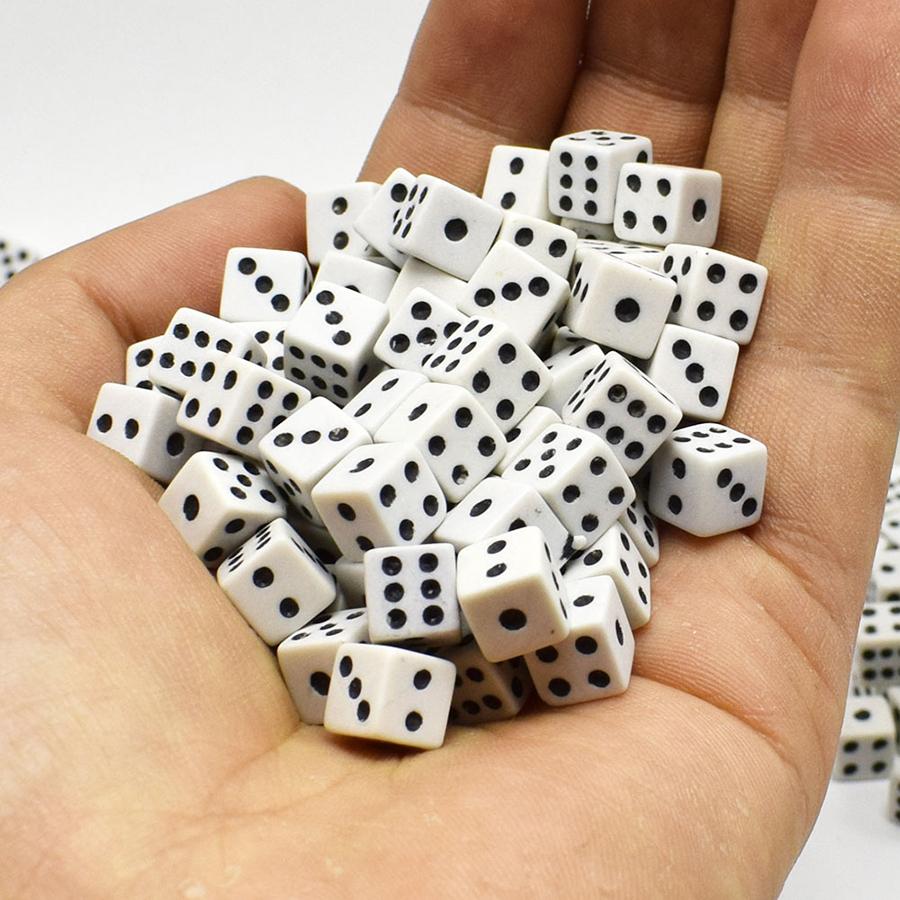 100pcs 8mm Mini Dice Square Angle Points Assorted Colors Durable Party Game Accessories for Tabletop Point Games Casino JXB