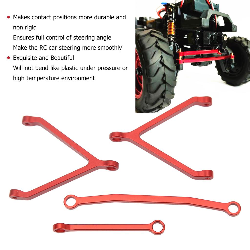 RC Chassis Links Steering Tie Rods Aluminum Alloy Upgrade Parts for FMS FCX24 1Celsius24 Crawler