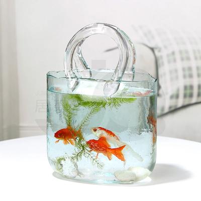 Décoration d'intérieur nordique Style nordique Ins Sac original Vase en verre Sac à main design Panier de fleurs hydroponiques Pisciculture