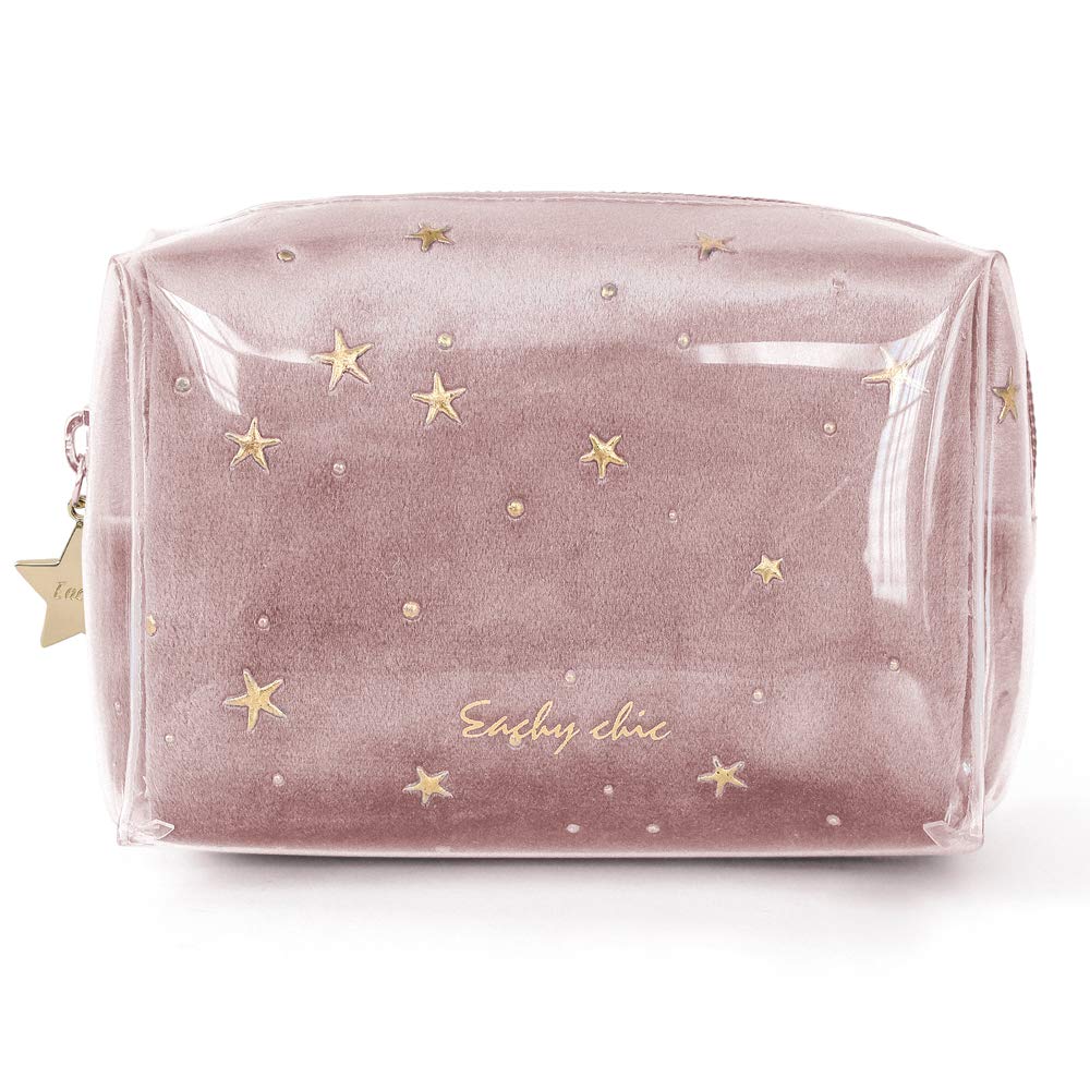 NEOVIVA Makeup Mini Large Cosmetic Perfect for Everyday Business and Size Jelly Pink Pouch, Wallet, Functional, Capacity, Storage, Fashionable,