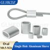 M0.5-M26 Oval Aluminum Sleeve Single Hole Cable Crimp Sleeve Wire Rope Ferrule Clamp Fixing Clip Aluminum Crimping Loop