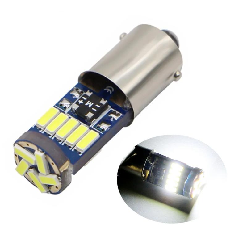 10Pcs Ba9s LED Bulbs T4W T2W T3W White 4014 15-SMD T11 H6W Car LED Interior Dome Light Reading Door Trunk Clearance Lamp 12V