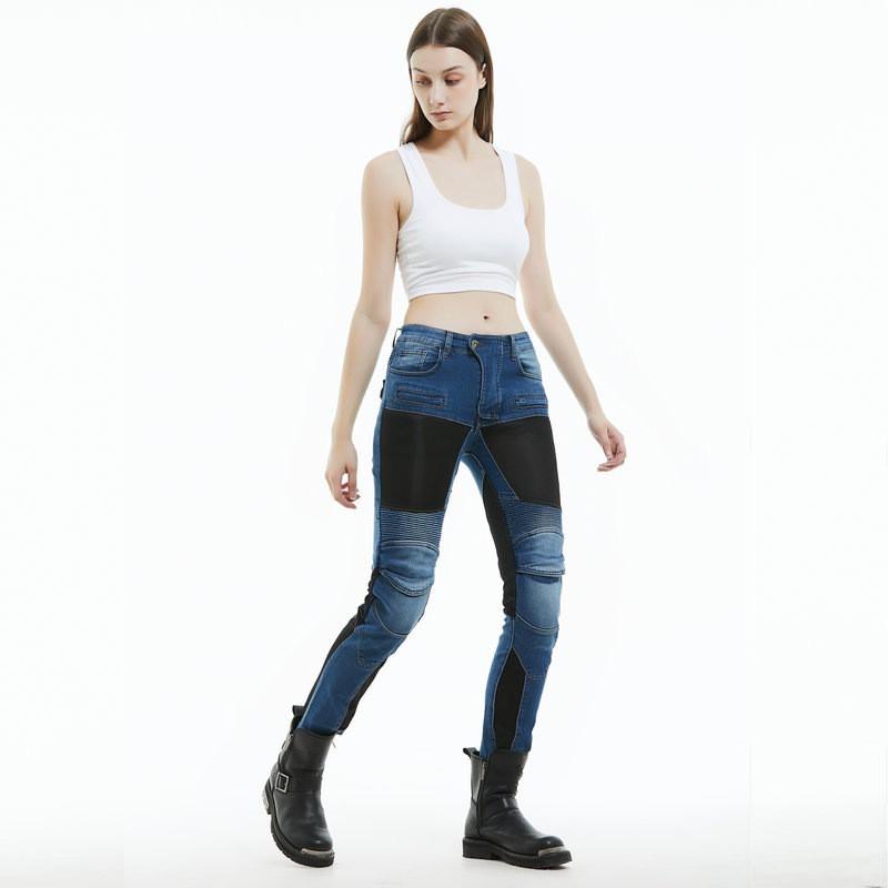 Womens Motorcycle Riding Pants With Mesh Ventilation Silicone Padding Bike Touring