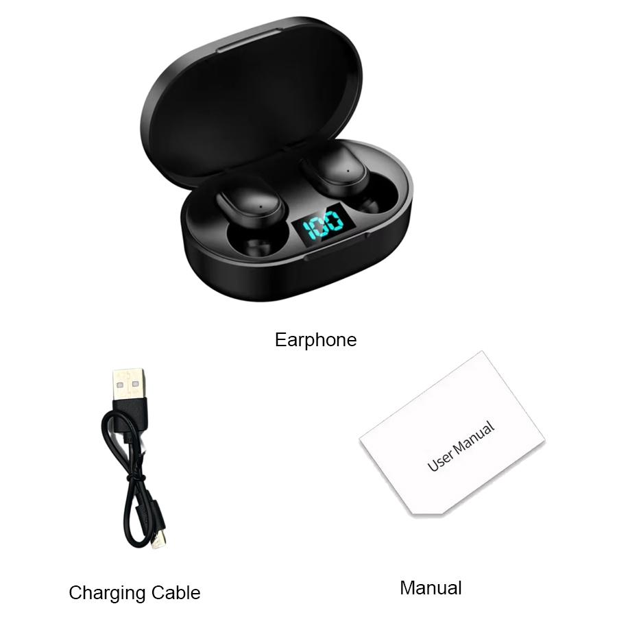 E6S TWS Bluetooth Earphones Wireless Bluetooth Headset Noise Cancelling Headsets With Microphone Headphones For Xiaomi Iphone