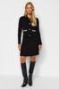 Women's Style Bottom-Top Set Clothes Black Crop Pocket Detailed Mini Skirt Knitwear Bottom-Top Set