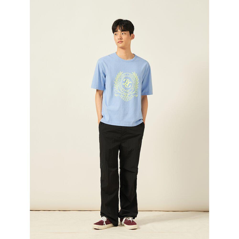 Binpolmen Wide Synthetic Fiber Elastic Waist Pants Black