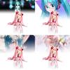 Adorable Vocaloid Miku Hatsune Sitting Pose Cherry Blossom Pvc Figure Model For Collectors