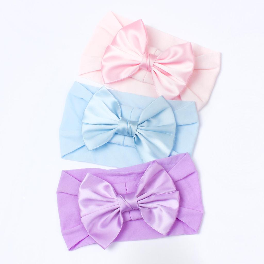 2023 Soft Nylon Wide-Brim Bow Headscarf for Babies and Kids