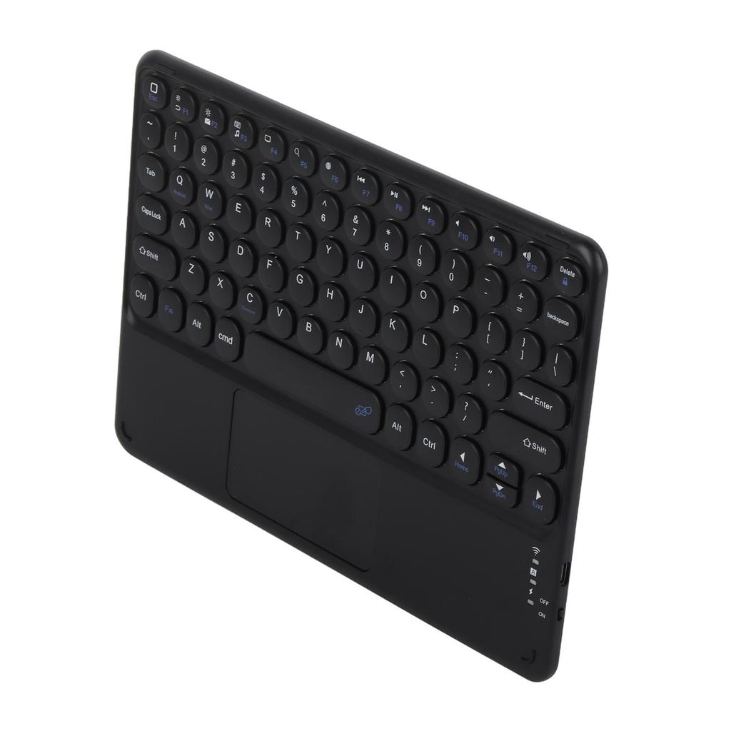 Wireless Keyboard 10in Round Keycap Touchpad Function Portable Widening Enlarging Waterproof Dustproof Laptop Keyboard