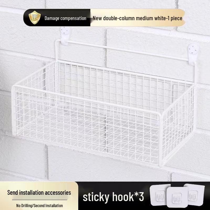Punch-Free Wall-Mounted Storage Rack for Bathroom, Kitchen, and Bedside
