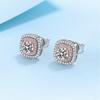 0 .5ct Moissanite S925 Prata Esterlina Quadrado Personalidade Camadas Rosa Bonito Doce Brincos Únicos Para Namorada