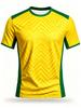 2026 Brazil Style Soccer Jersey Men's Quick Dry Breathable Football Training Top Slim Fit Short Sleeve O-Neck for Match Casual
