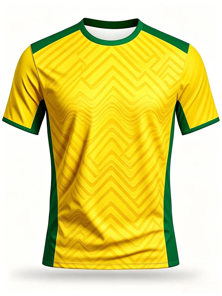 2026 Brazil Style Soccer Jersey Men's Quick Dry Breathable Football Training Top Slim Fit Short Sleeve O-Neck for Match Casual
