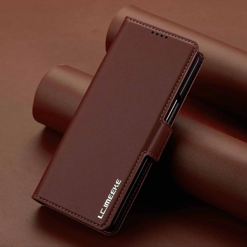 Retro Pure Color Magnetic Leather Case For Samsung Galaxy Z Fold 7 6 5 4 3 Shockproof Card Bag Holder Pocket Cover With Pen Slot