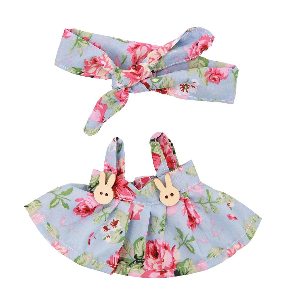 15-17cm Clothes ForAccessories Sweet Floral Dress With Headband Plush Dolls Change Clothing Gifts Pretend Play Toys No dolls