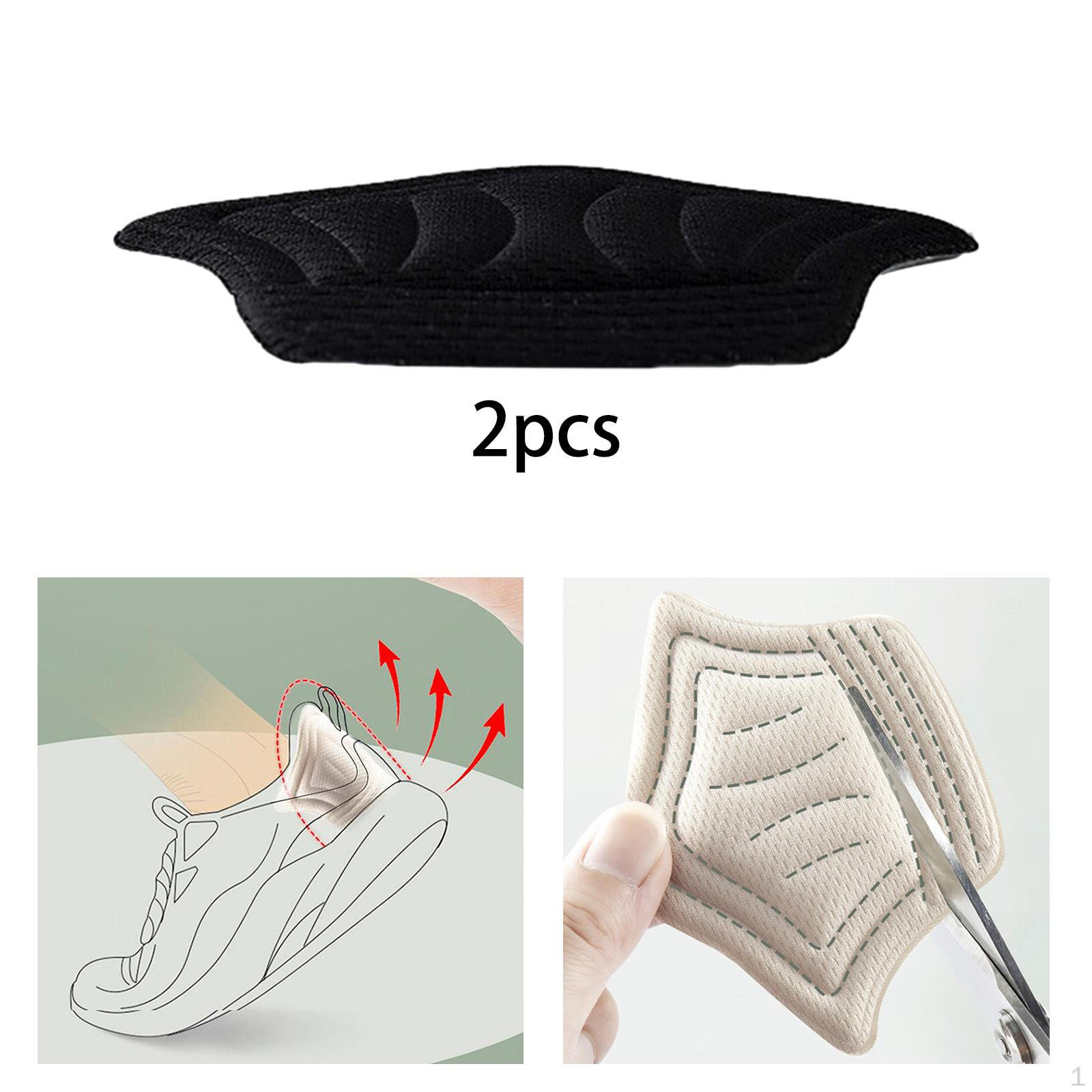 Heel Cushion Pads Foot Protector Anti-wear Pad Sticker Portable Soft Shoe Insoles black Thin