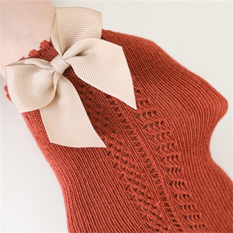 0-7T Summer Mesh Children Girls Socks Cotton Bow Solid Girl For Baby Sock Fashion Princess Clothes Accessories 2023 New