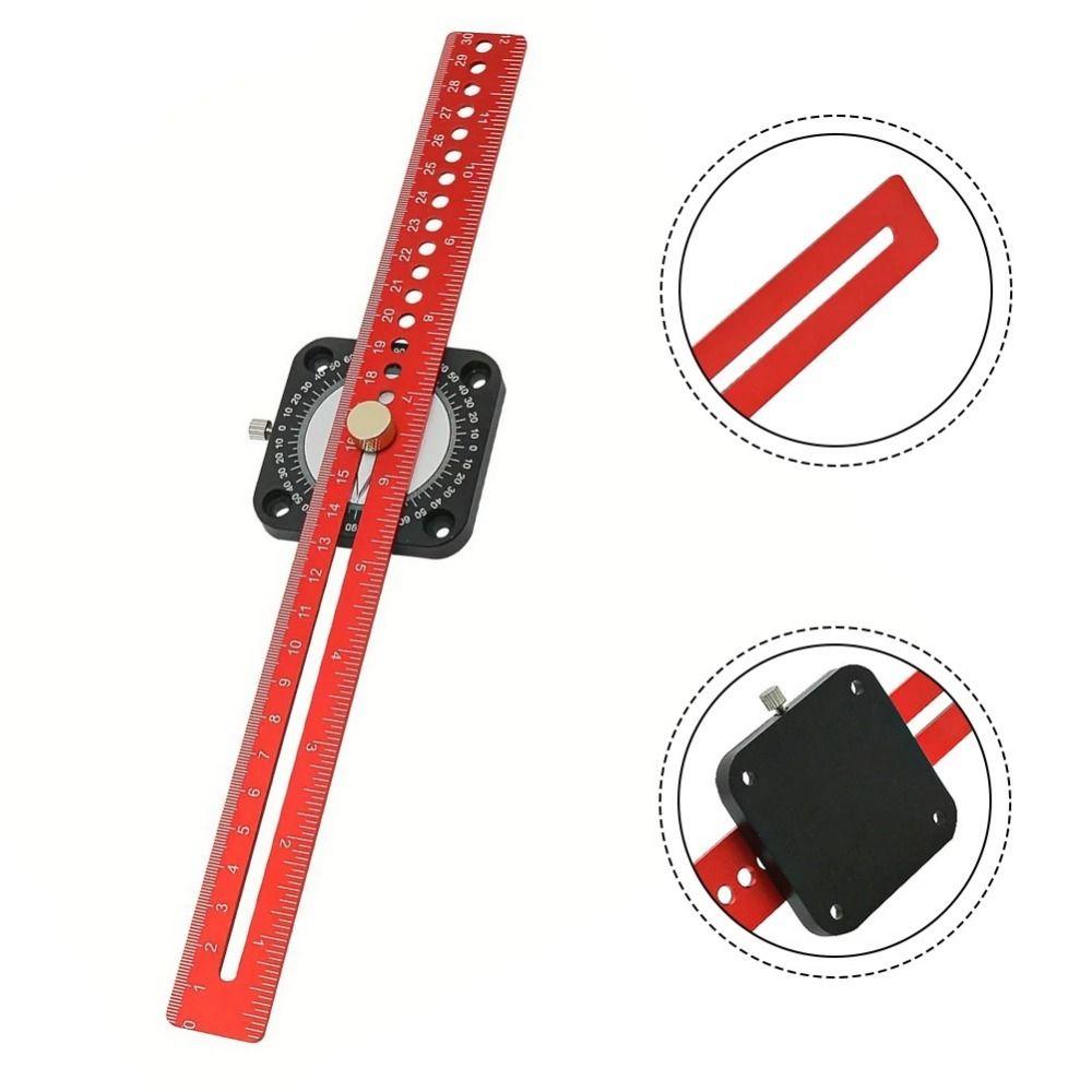 Aluminum Compass Angle Scoring Ruler Adjustable 360° Angle Marking Gauge  Line Drawing