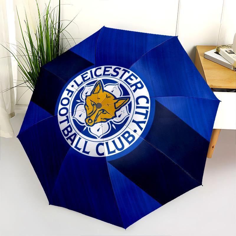 Leicester City FC Pattern, Automatic Folding Umbrella, Portable and Foldable Design, 8 Ribs, a Christmas or Birthday Gift.
