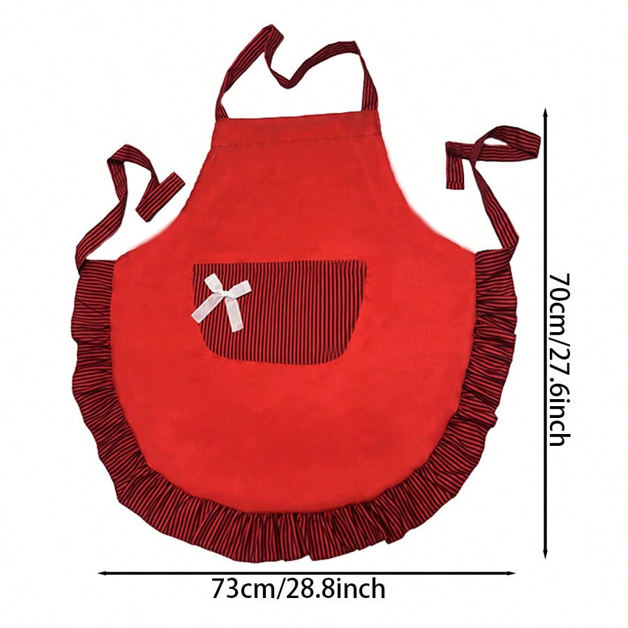 1pc Bowknot Apron, Cute Retro Style Woman Kitchen Sexy Vintage Apron With Pockets, Gift For Mother's Day