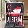 Austria Football Printed Flannel Blanket Skin Friendly Warm Decorative Throw for Indoor Couch Bed Daily Use