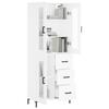 VidaXL Buffet haut Blanc 69,5x34x180 cm Bois d'ingénierie 3198593