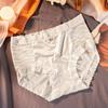 Women's Seamless Satin & Lace Mid-Waist Panties - Light Luxury, Breathable, Abdomen Control, Hip Lift, Cotton Crotch