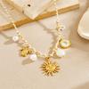 Ocean Themed Necklace for Women Starfish Shell Turtle Pendant Trendy Sea Creature Charm Jewelry