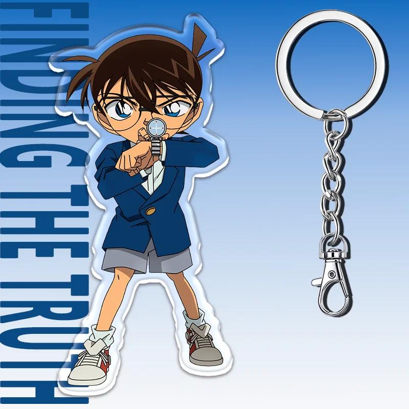 12cm Detective Conan Acrylic Transparent Pendant Car Key Pendant Student Backpack Decoration Fun Cute Cartoon Children's Gift