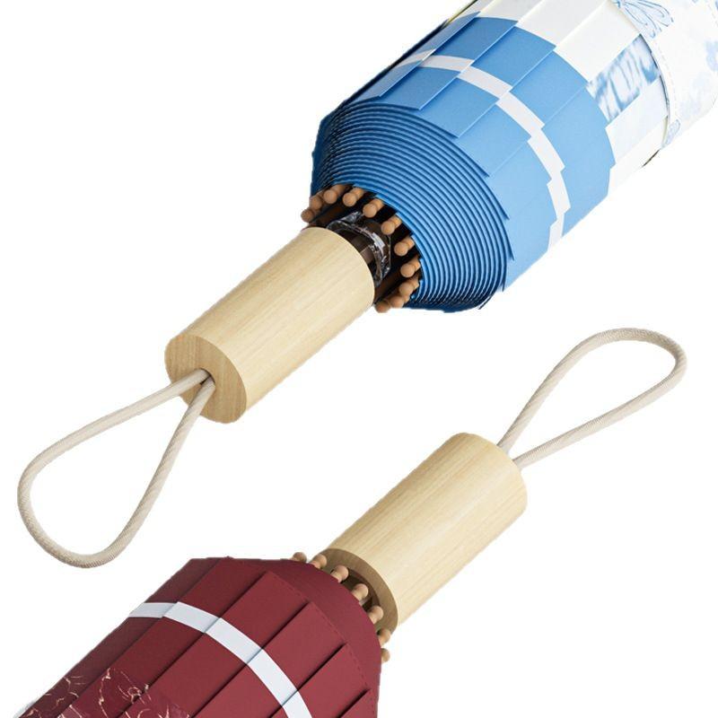 16-Bone three-fold parasol, new color glue sunscreen, French weather and rain umbrella, enterprise procurement umbrella