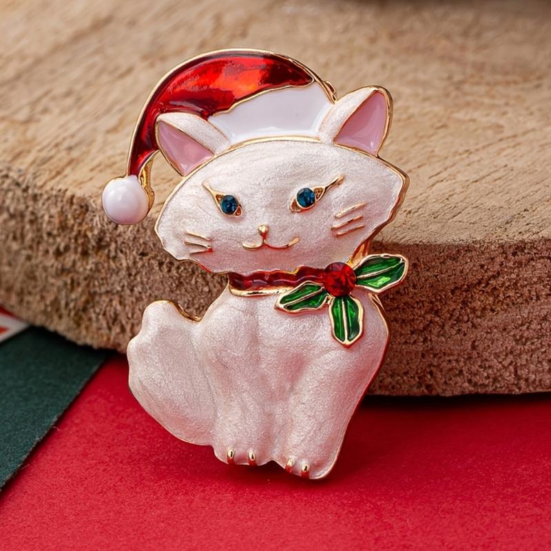 Delicate Enameled Cats Face Brooch Alloy Crafted Accessory Kitten Enamel Badge For Shirts Jackets And Special Occasions