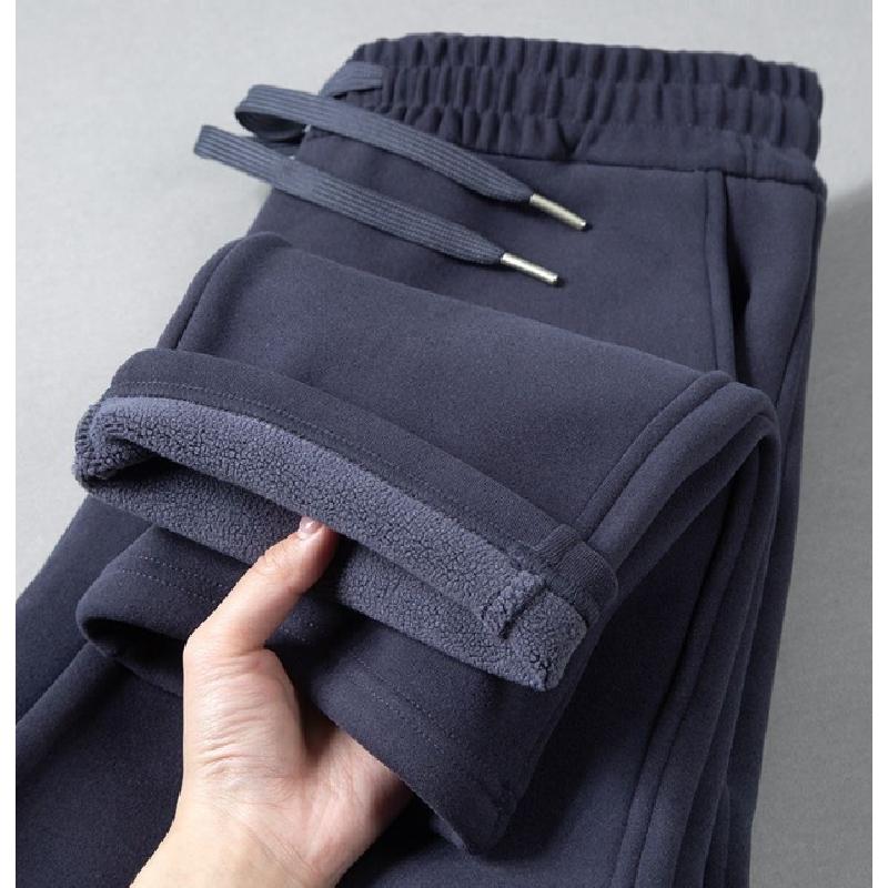 Winter Men'S Fleece-Lined Thickened Sweatpants Windproof Pants Warm Cotton Pants Casual Pants Sports Pants Men'S Pants