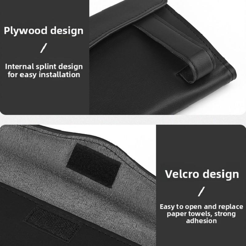 Car Sun Visor Hanging Napkin Storage Bag Car Door Seat/Back Portable Tissue Holder Refill Organizer Box Easy Install Accessories